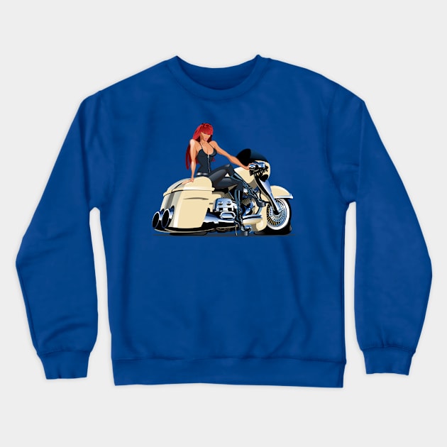 Cartoon Motorbike Crewneck Sweatshirt by Mechanik